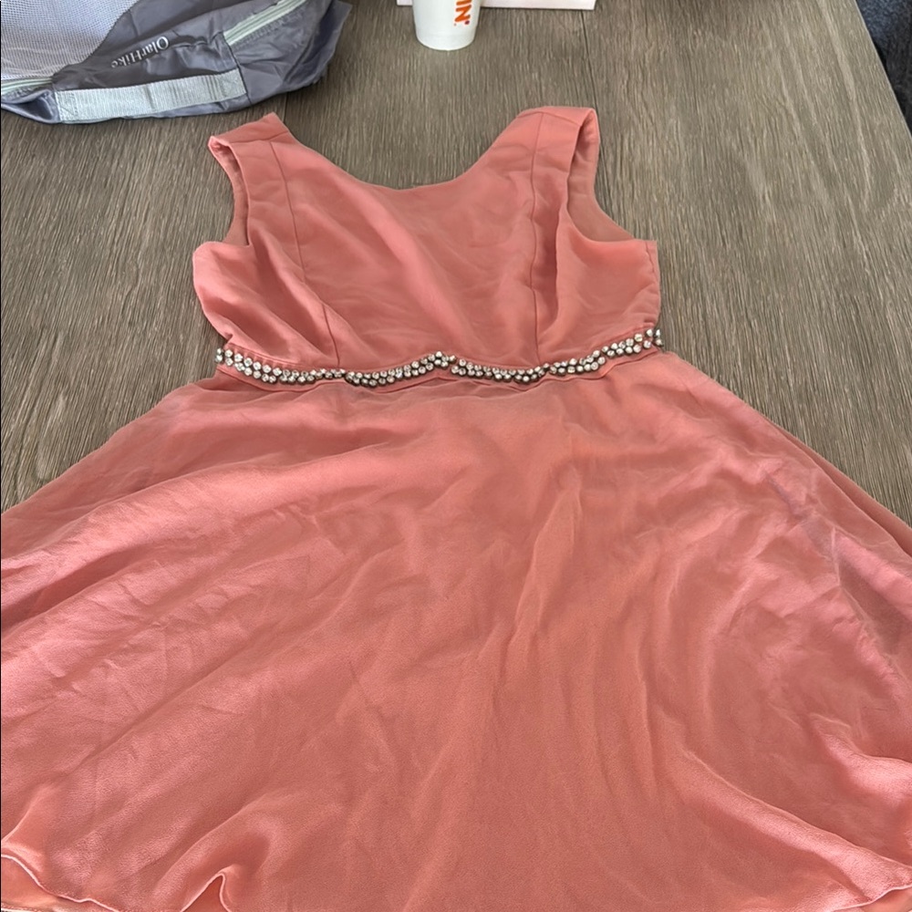 NBD Orange and Pink Embellished Sleeveless Sundress